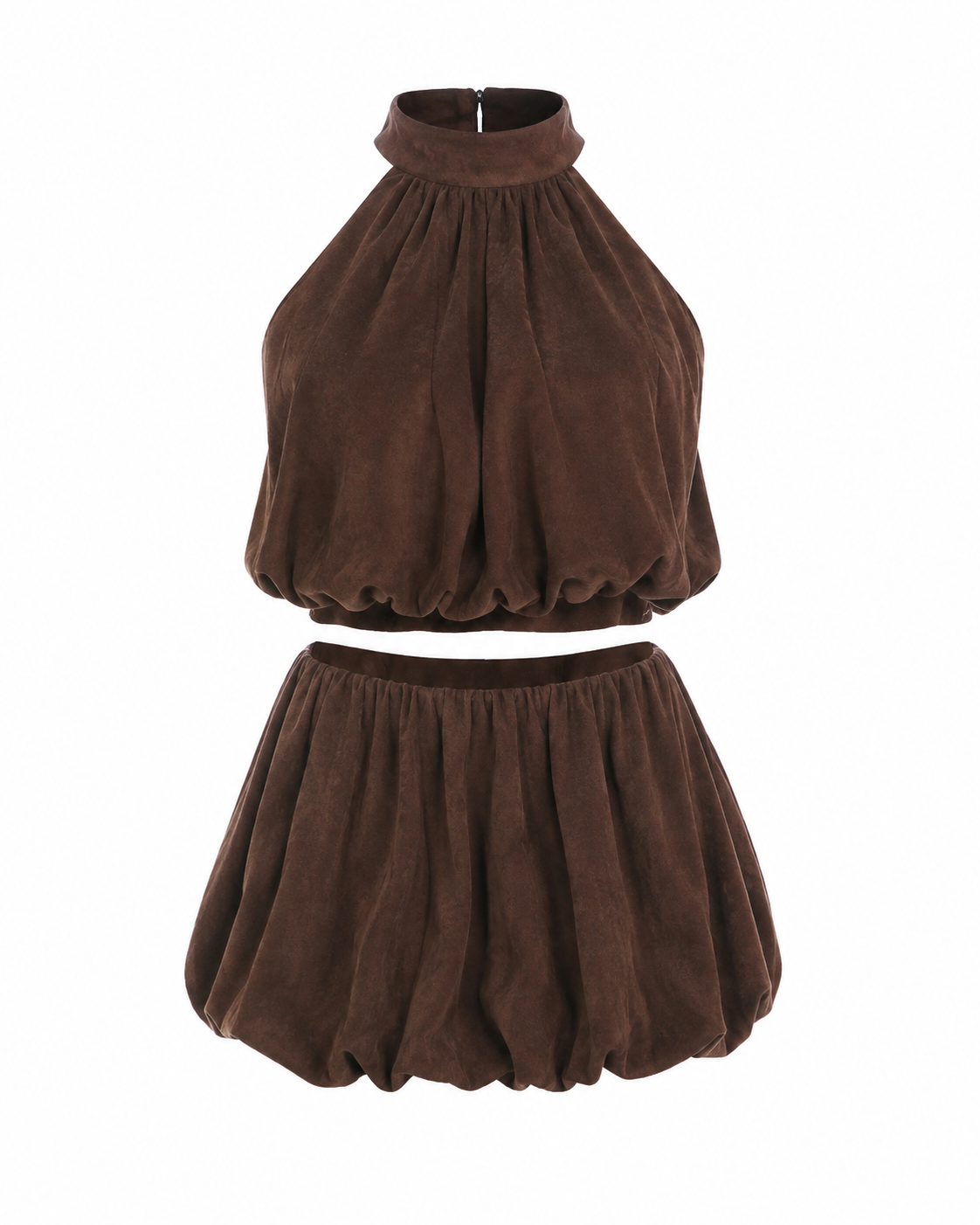 Fallon Mocha Cloud Halter Two-Piece Set
