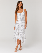 Cerina Polka Dot Cami Top & Midi Skirt Set