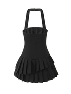 Mirana Halter Pleated Mini Dress
