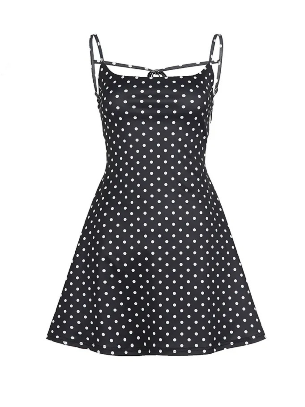 Yuna Polka Dot Lace-Up Mini Dress