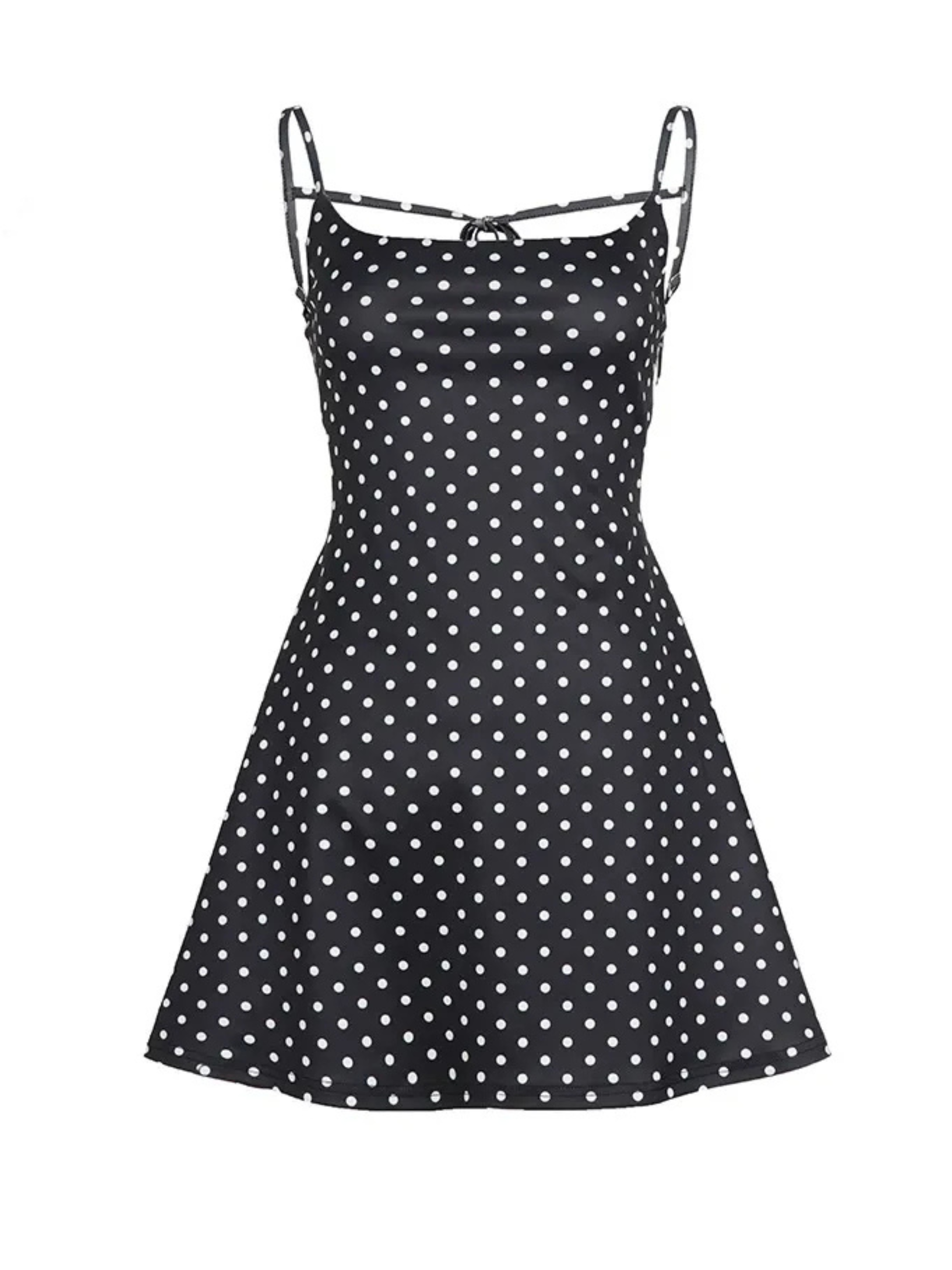 Yuna Polka Dot Lace-Up Mini Dress