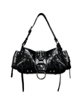 Phoebe Studded Croc-Effect Shoulder Bag