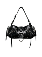 Phoebe Studded Croc-Effect Shoulder Bag