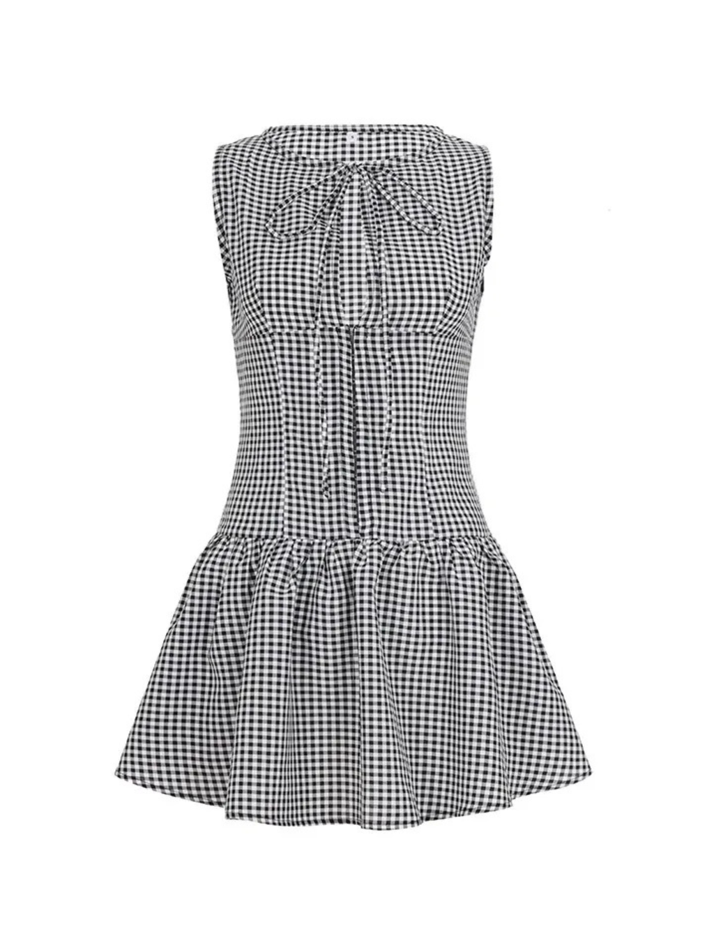 Dalia Gingham Bow-Tie Mini Dress