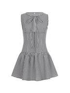 Dalia Gingham Bow-Tie Mini Dress