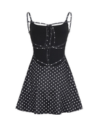 Yuna Polka Dot Lace-Up Mini Dress