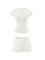 Zoya Eyelet Knit Top & Mini Skirt Set