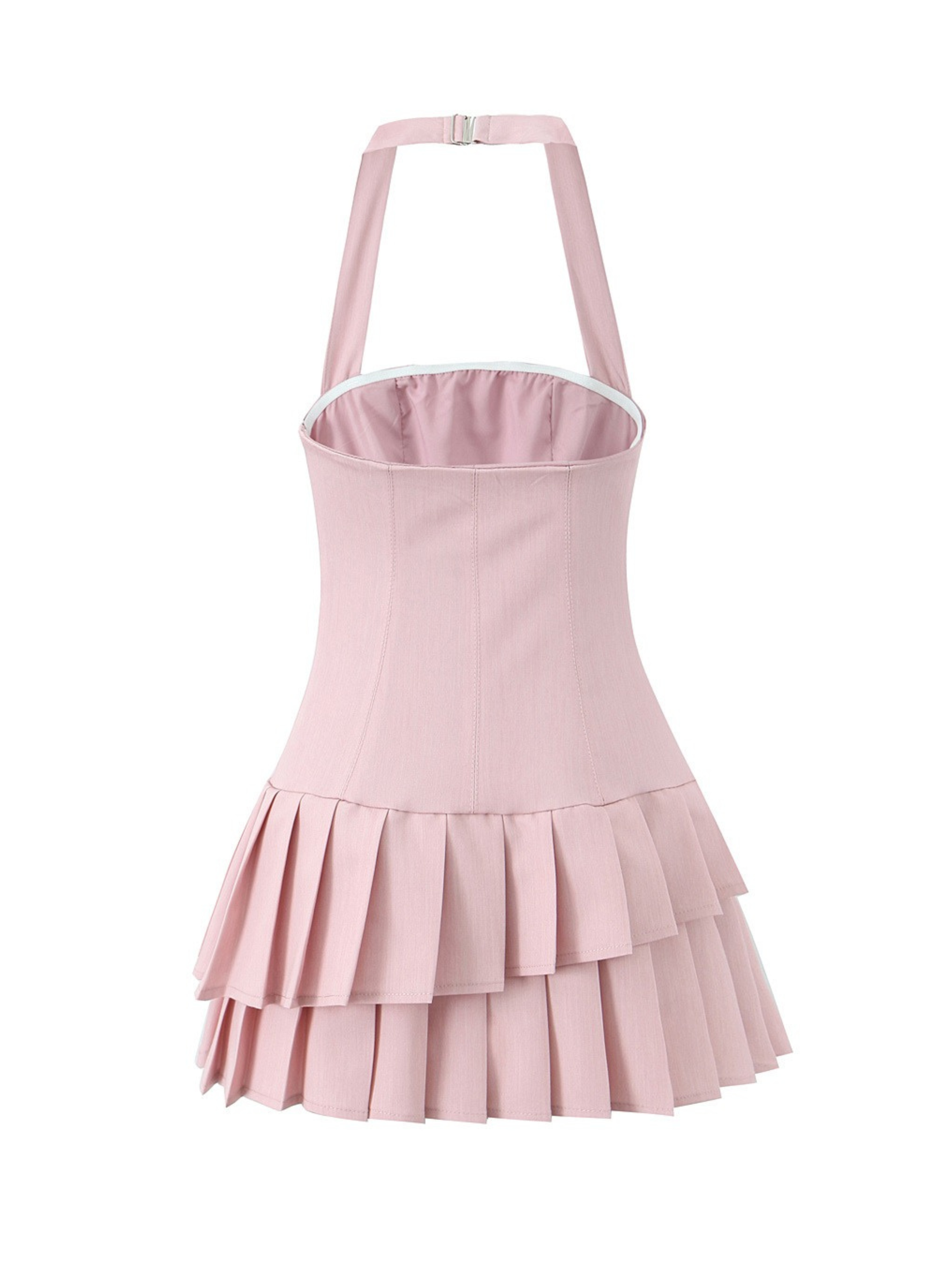 Mirana Halter Pleated Mini Dress