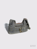 Beatrice Denim Buckle Shoulder Bag