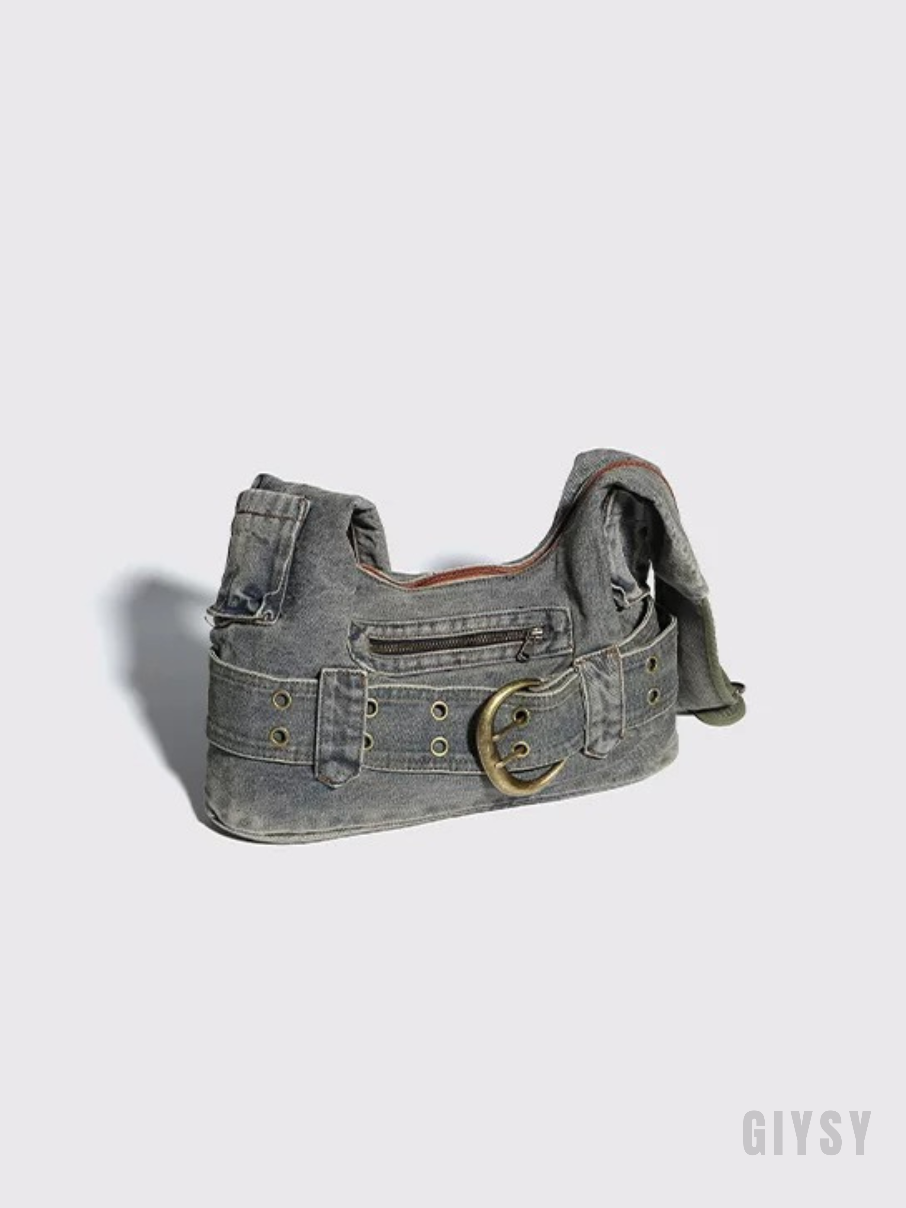 Beatrice Denim Buckle Shoulder Bag