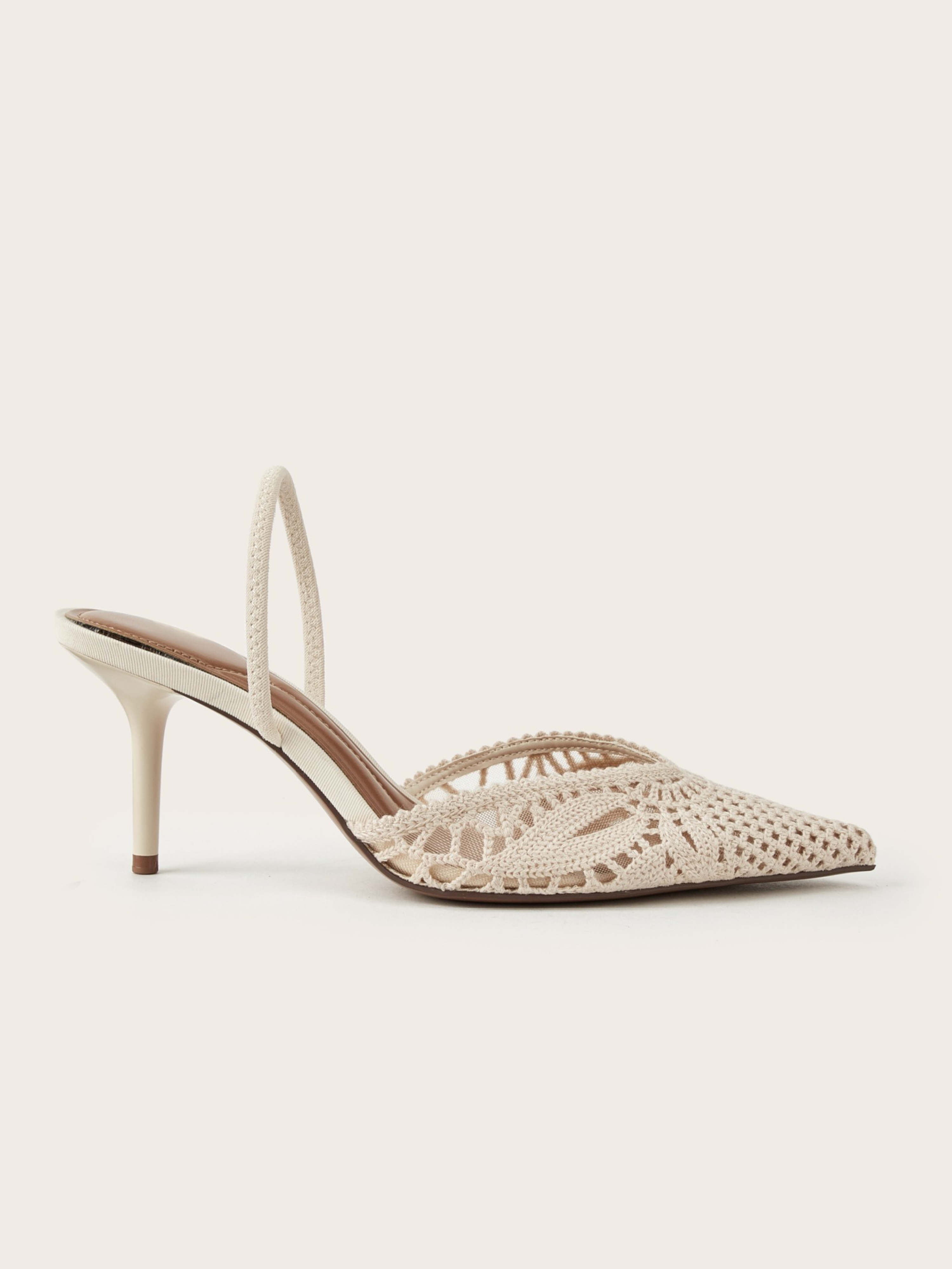 Soreya Pointed Toe Crochet Slingback Heels