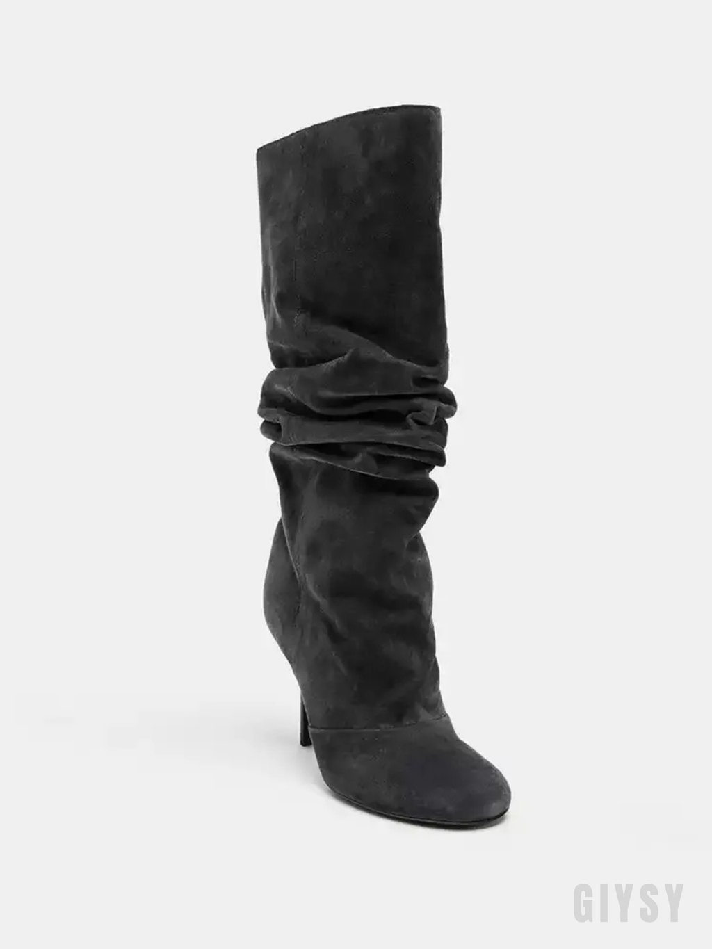 Malia Ruched Suede Stiletto Boots