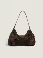 Jade Vintage Buckle Nylon Shoulder Bag