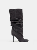 Malia Ruched Suede Stiletto Boots