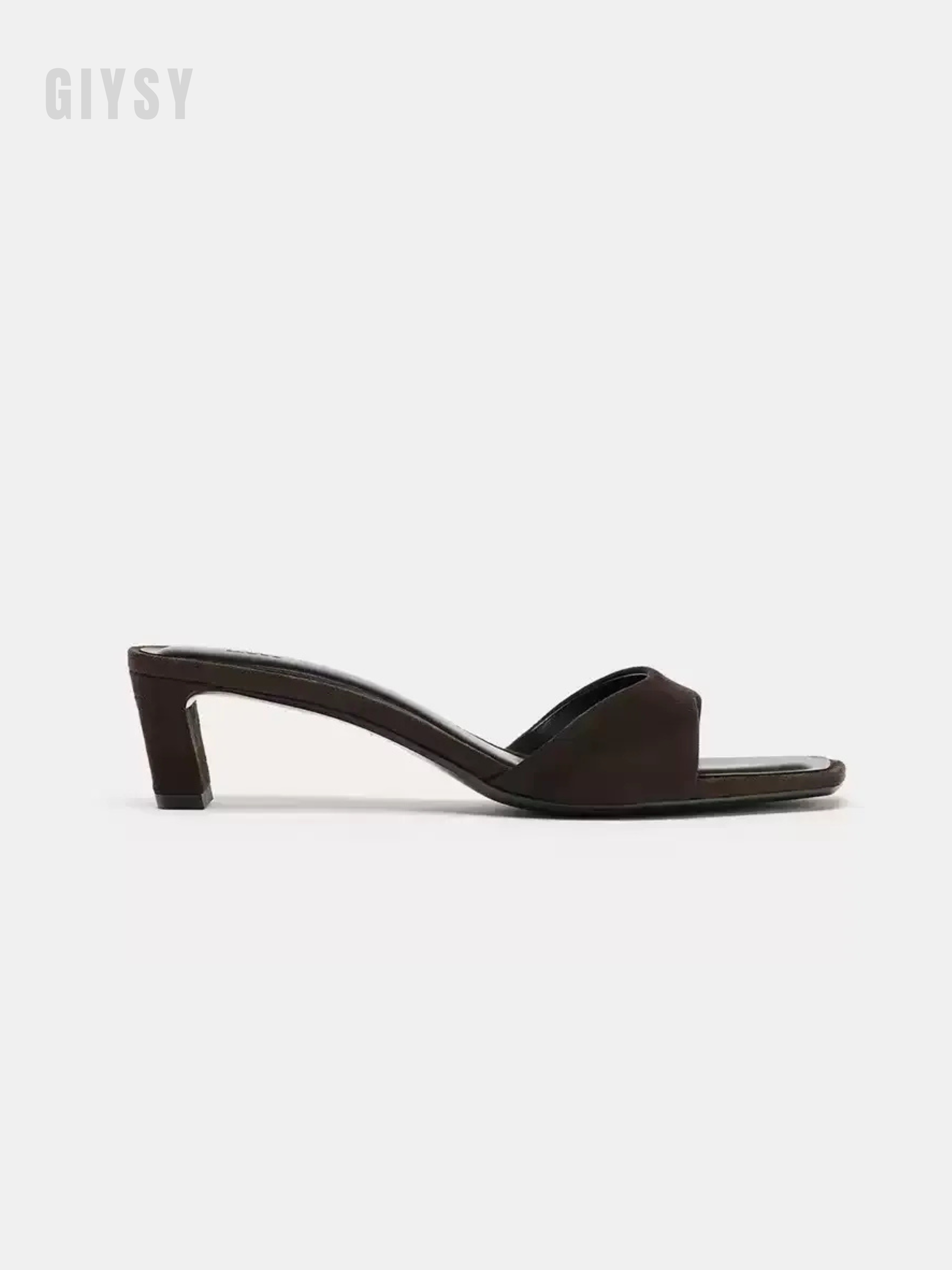 Suede Low-Heel Slide Sandals