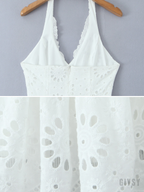Elisae Eyelet Halter Mini Dress