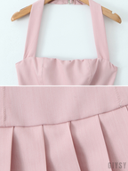 Mirana Halter Pleated Mini Dress