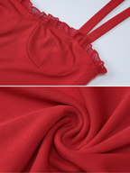 Tie Strap Ruffle Hem Mini Dress