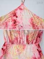 Cerise Backless Halter Mini Dress