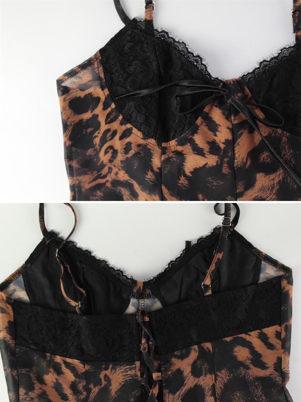 Velin Leopard Lace Mini Dress