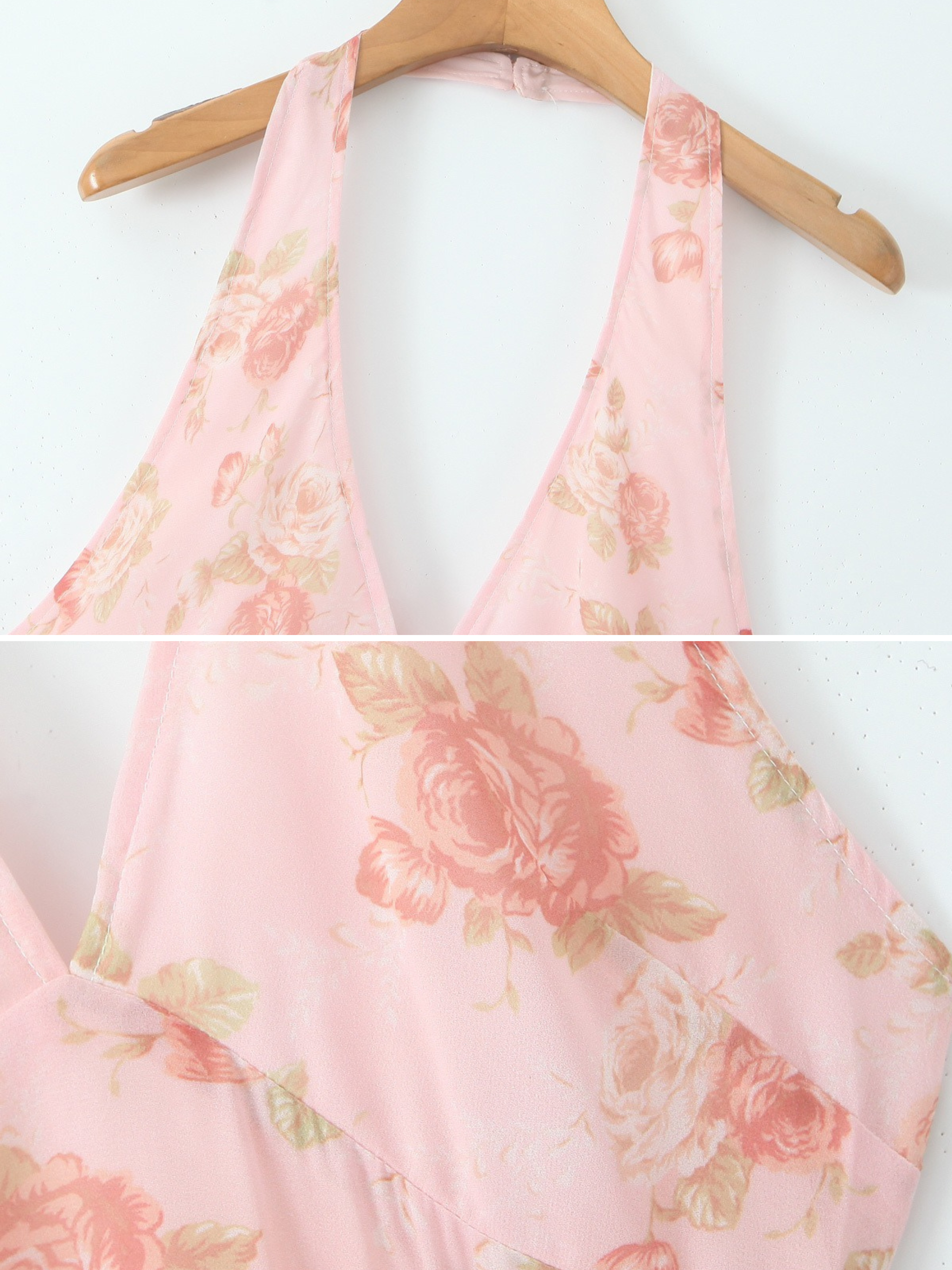 Viana Halter Floral Midi Dress