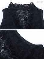 Calista Sheer Lace Tie-Front Top