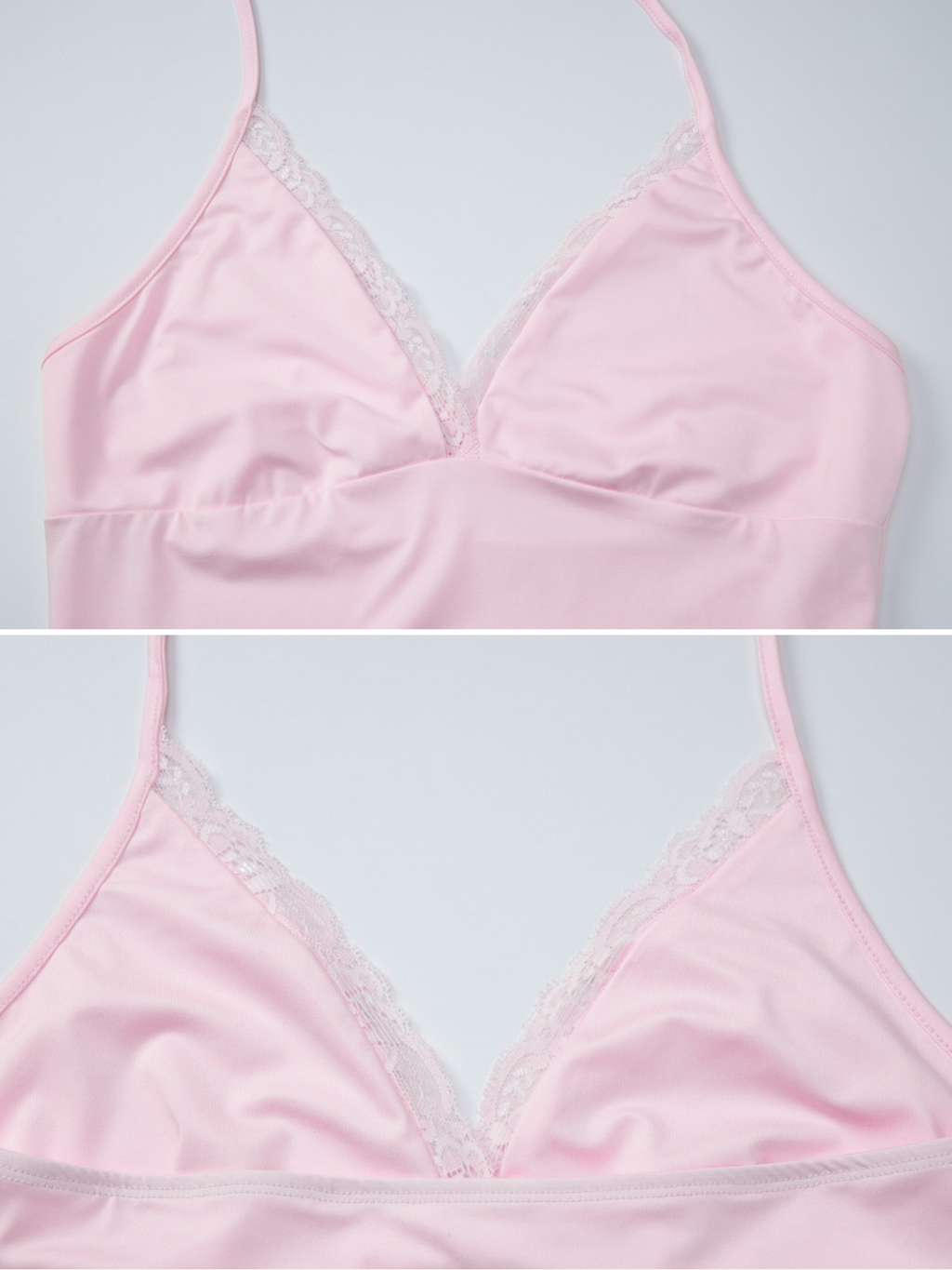 Lace Trim Halter Cami Top