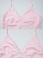 Lace Trim Halter Cami Top