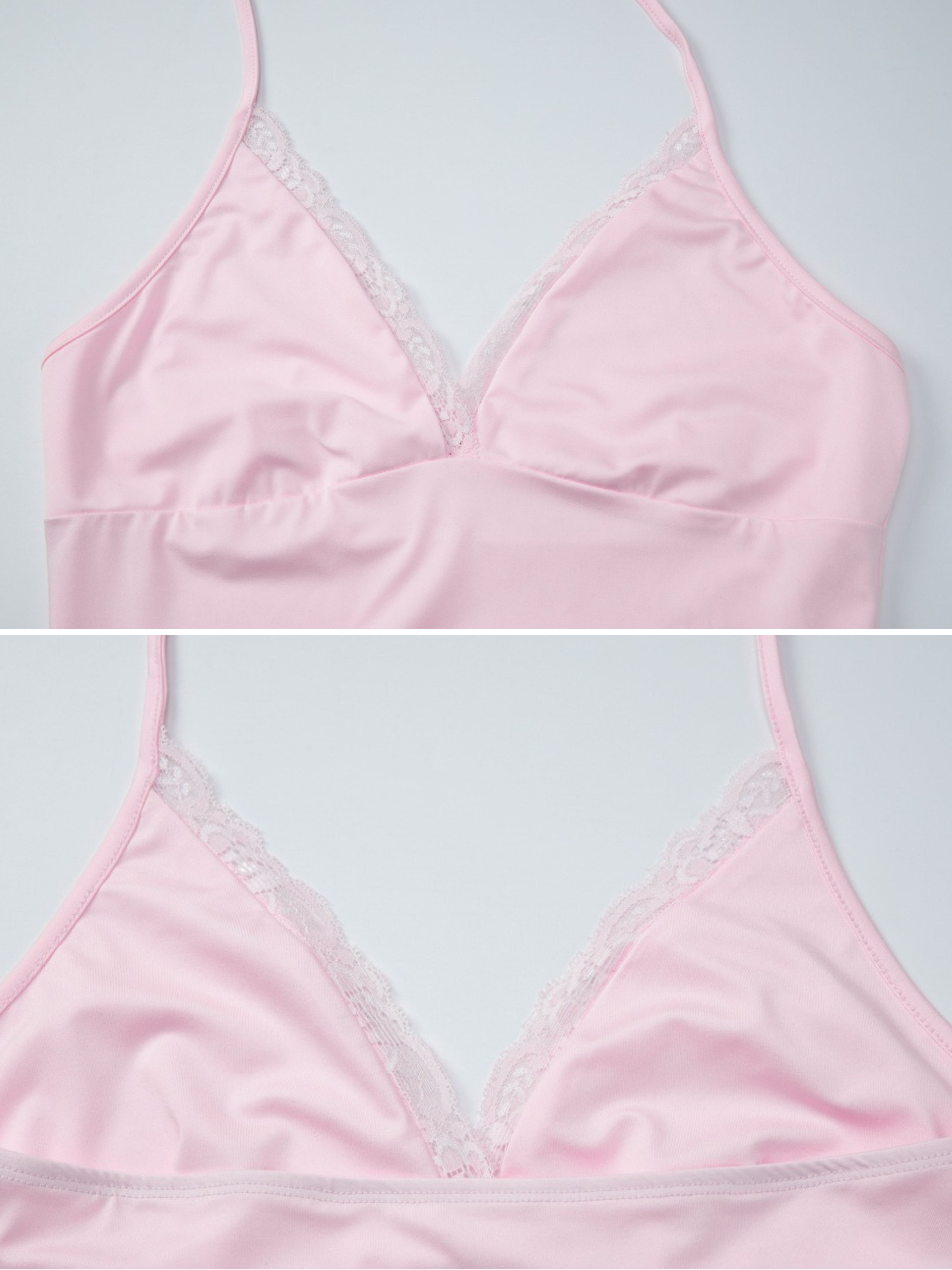 Lace Trim Halter Cami Top