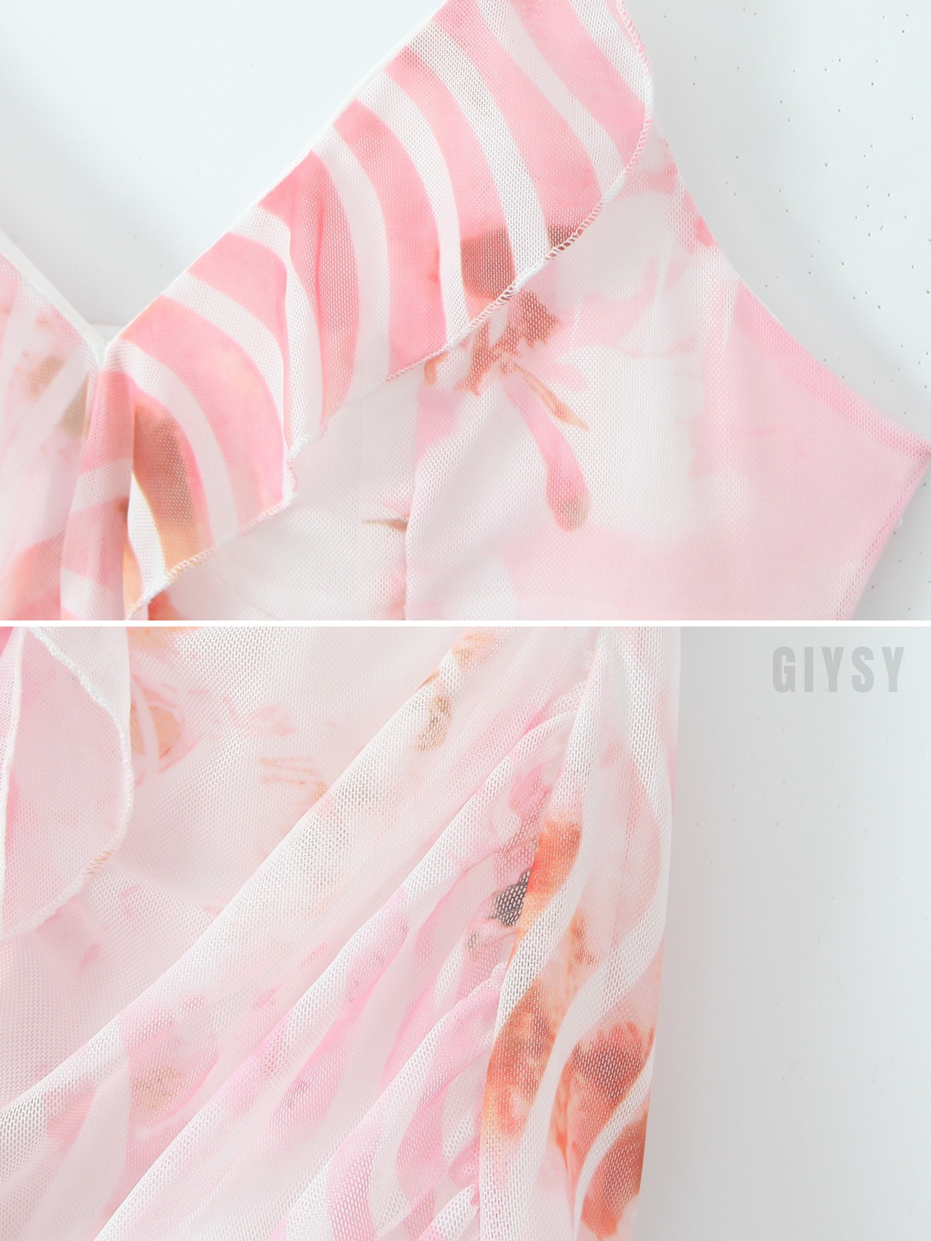 Linora Ruffled Floral Mesh Mini Dress