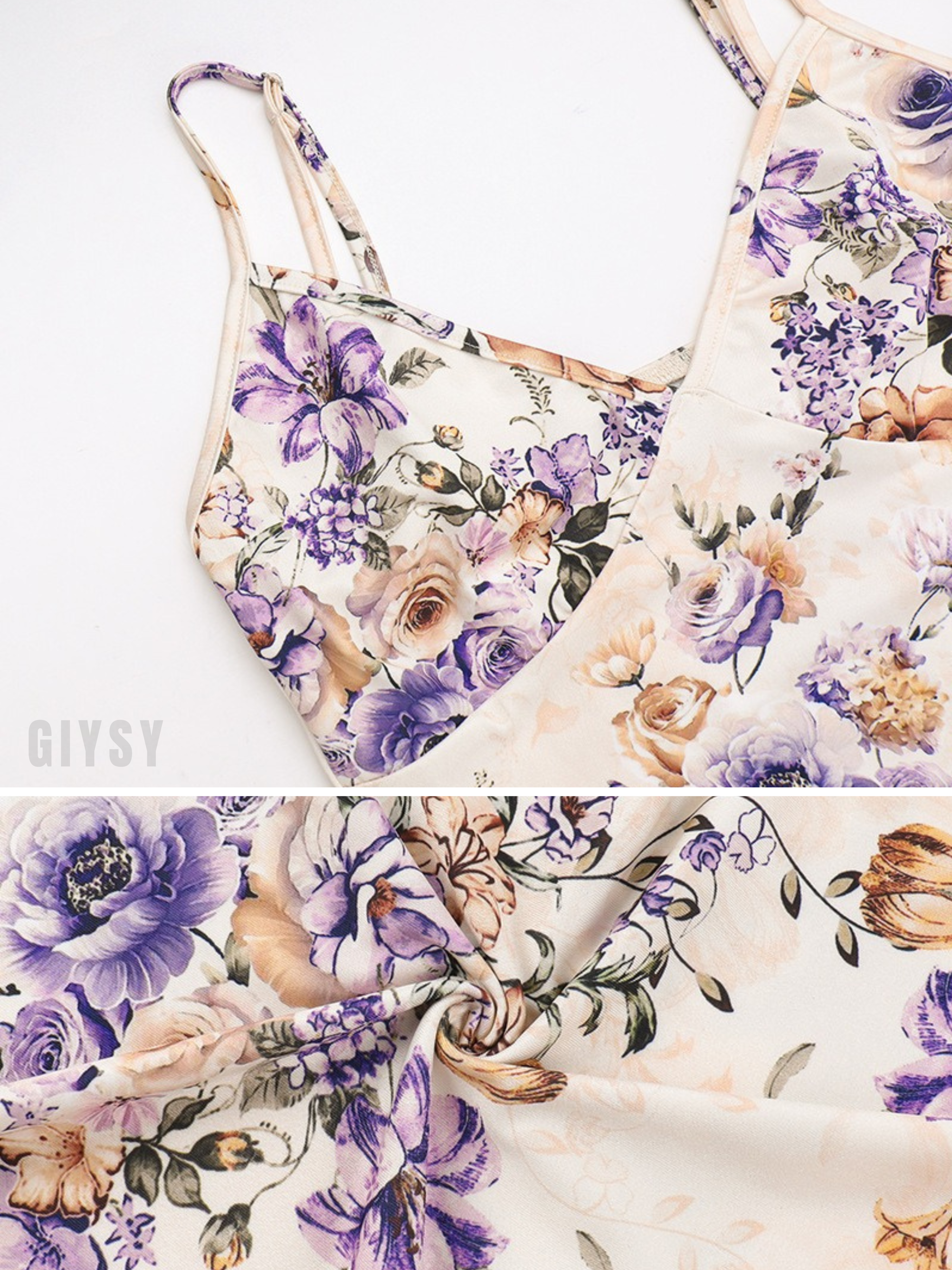 Tizra Cream Floral Cami Maxi Dress