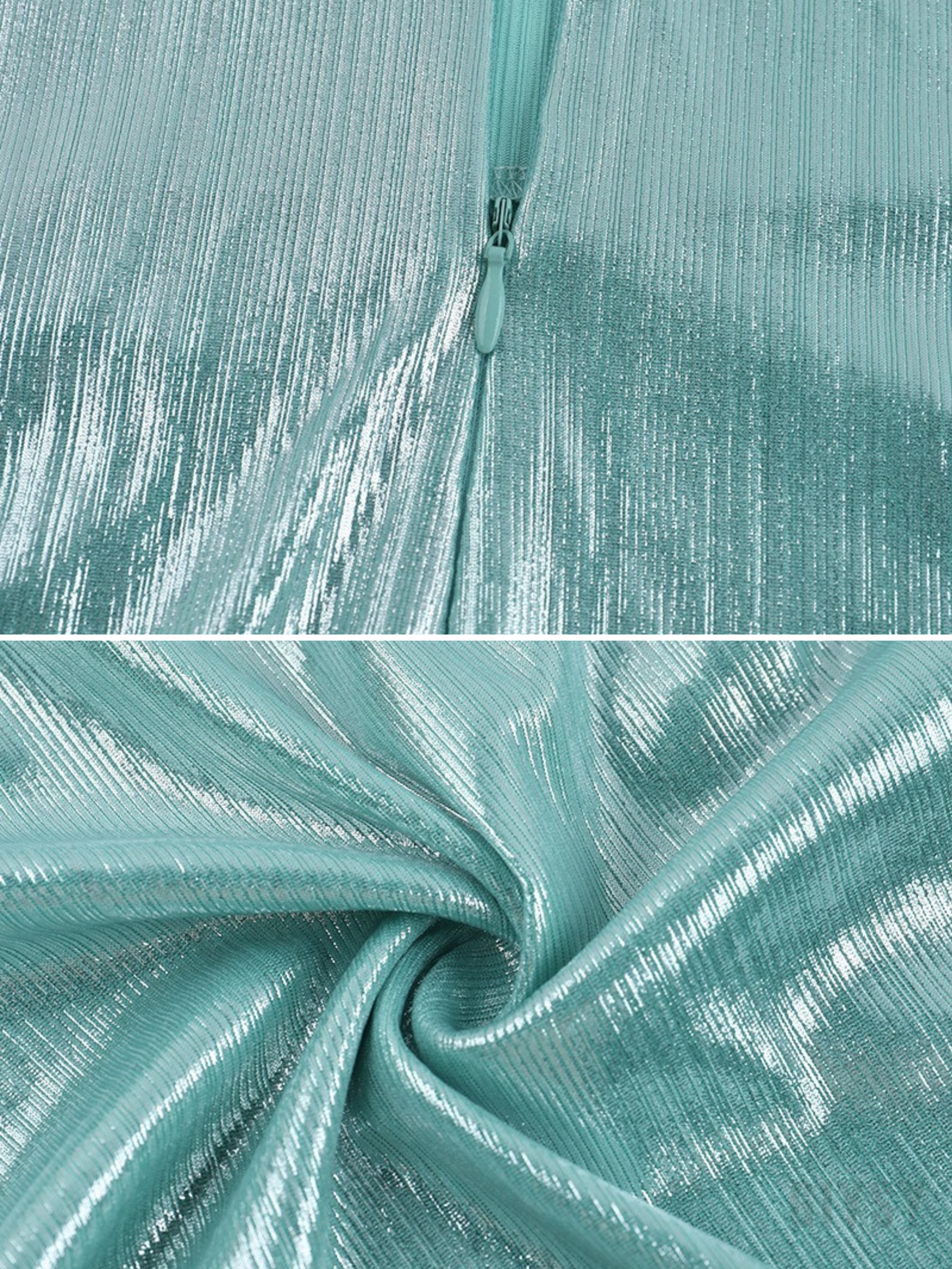 Calira Metallic Blue Strapless Mini Dress