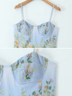 Jilda Citrus Garden Corset Midi Dress