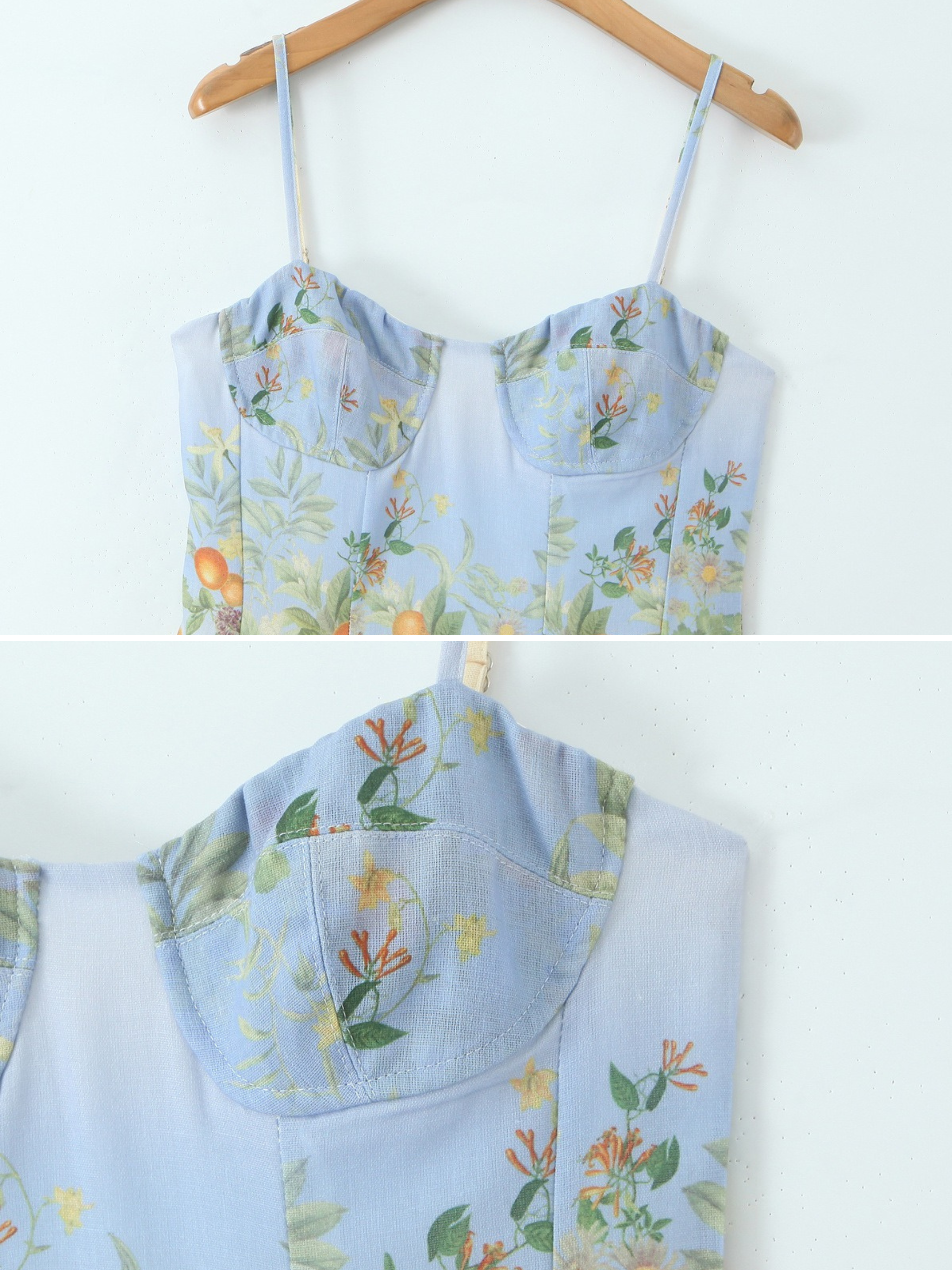 Jilda Citrus Garden Corset Midi Dress