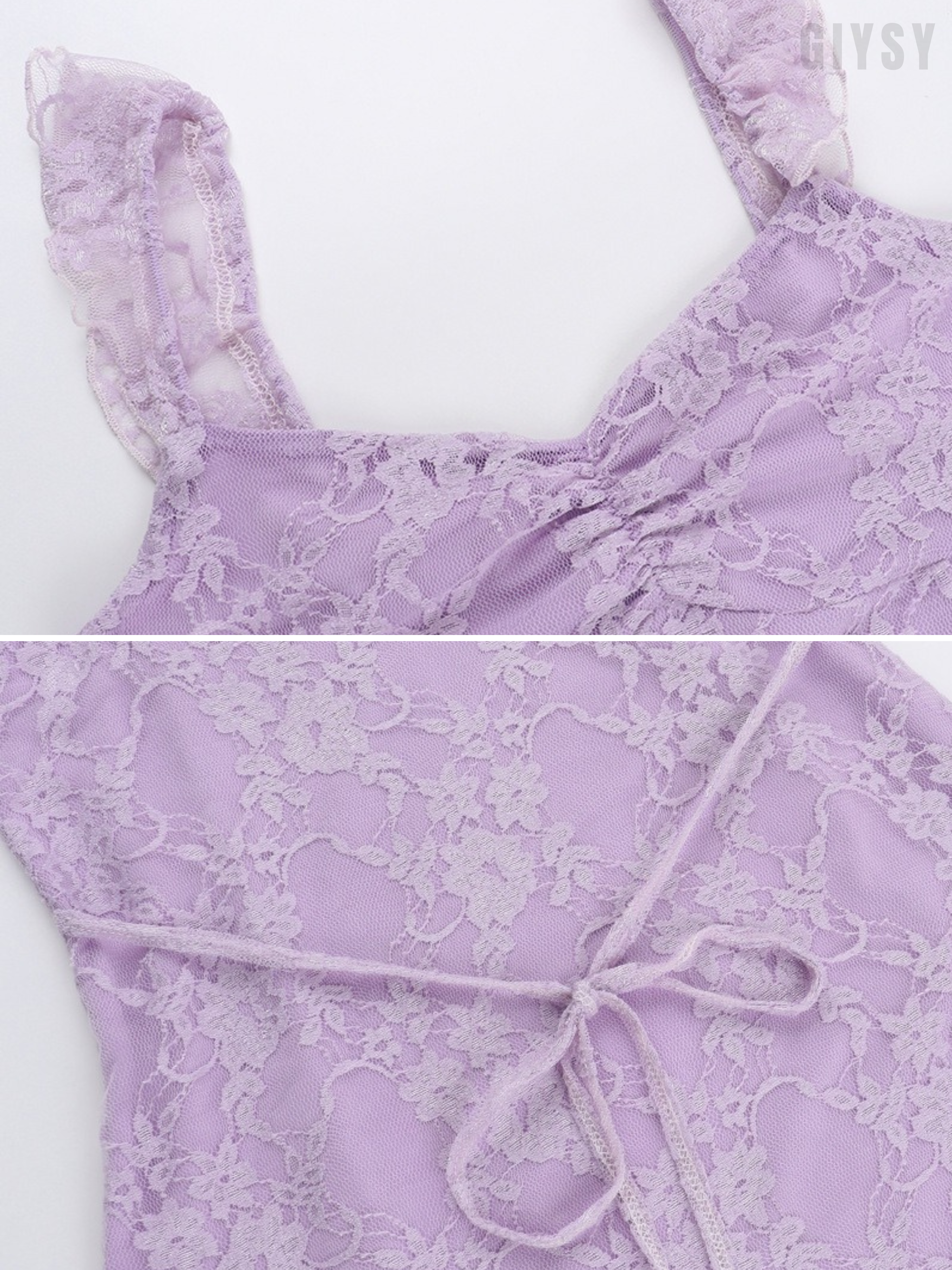 Ilyara Lavender Lace Mini Dress