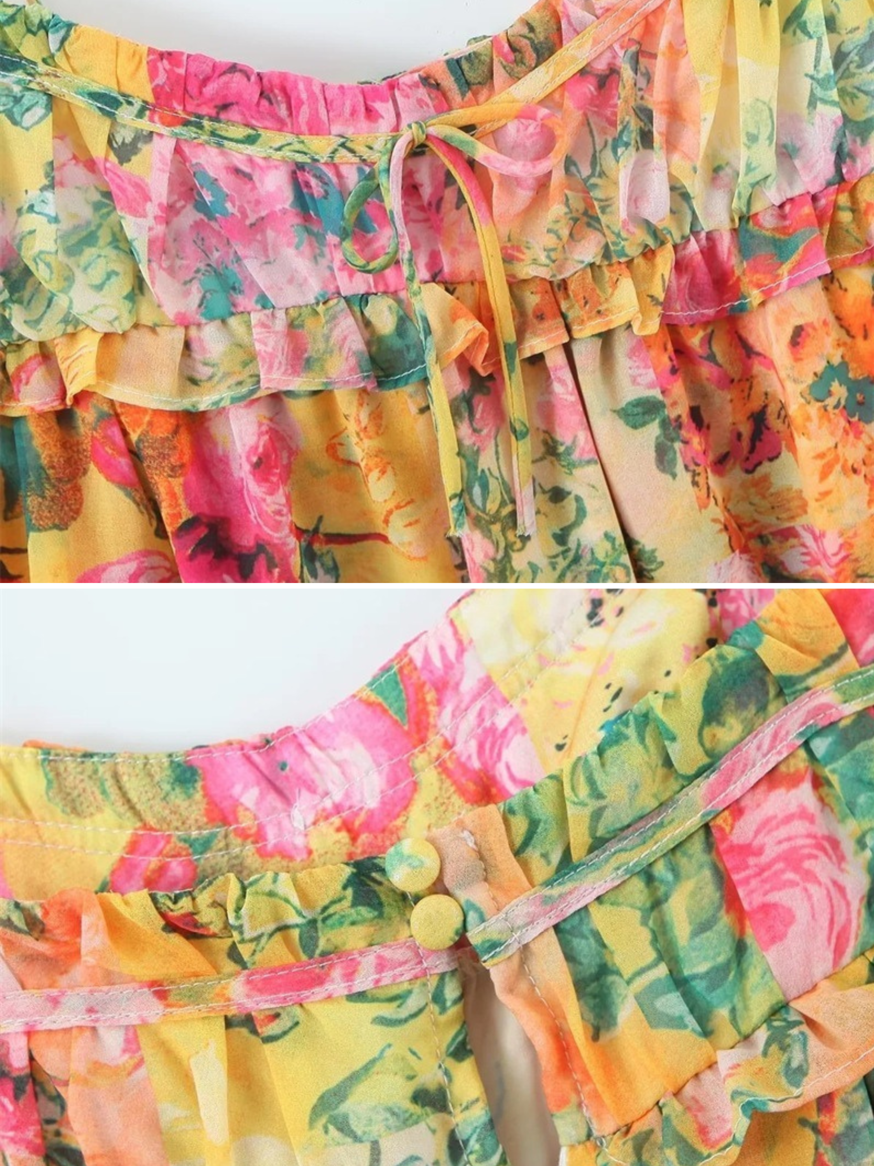 Amira Floral Chiffon Tie-Strap Mini Dress