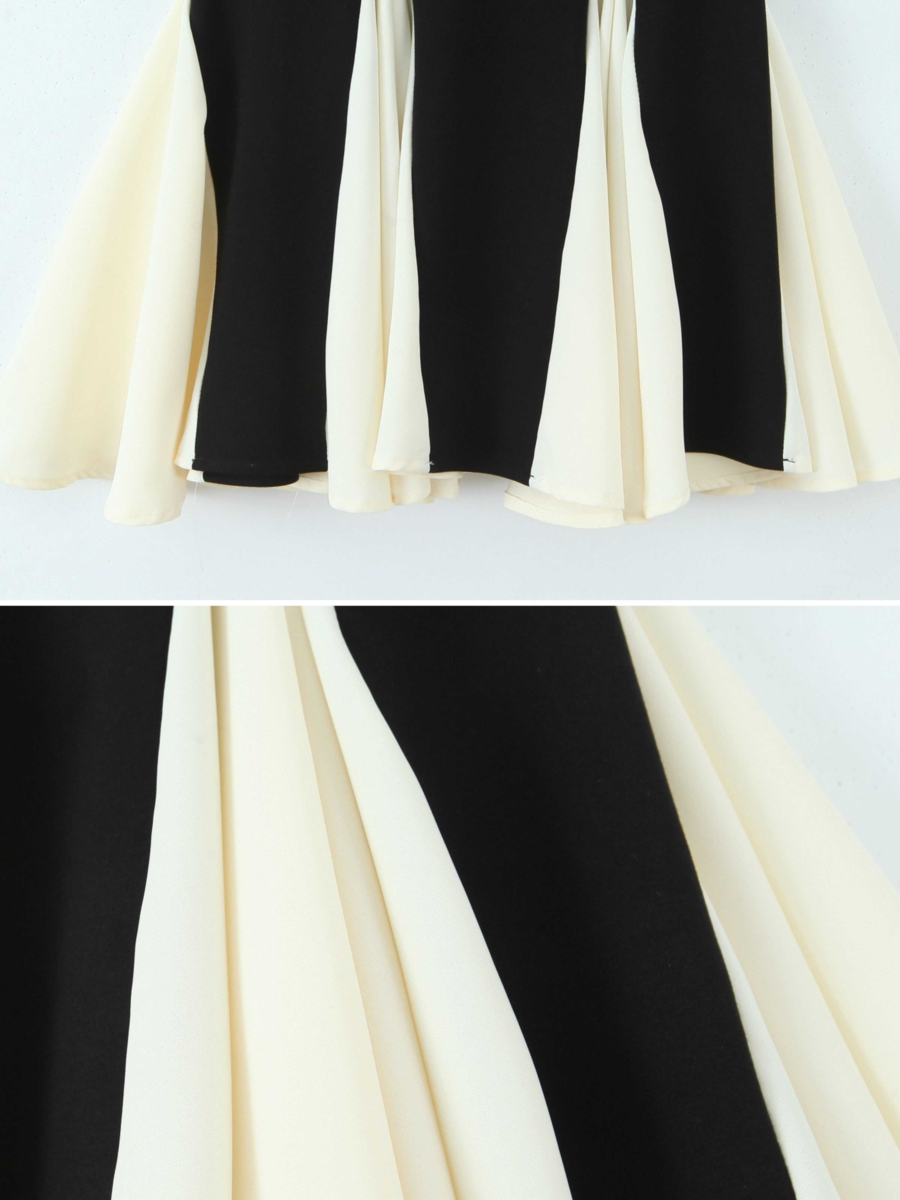 Yelda Contrast Pleated Mini Dress