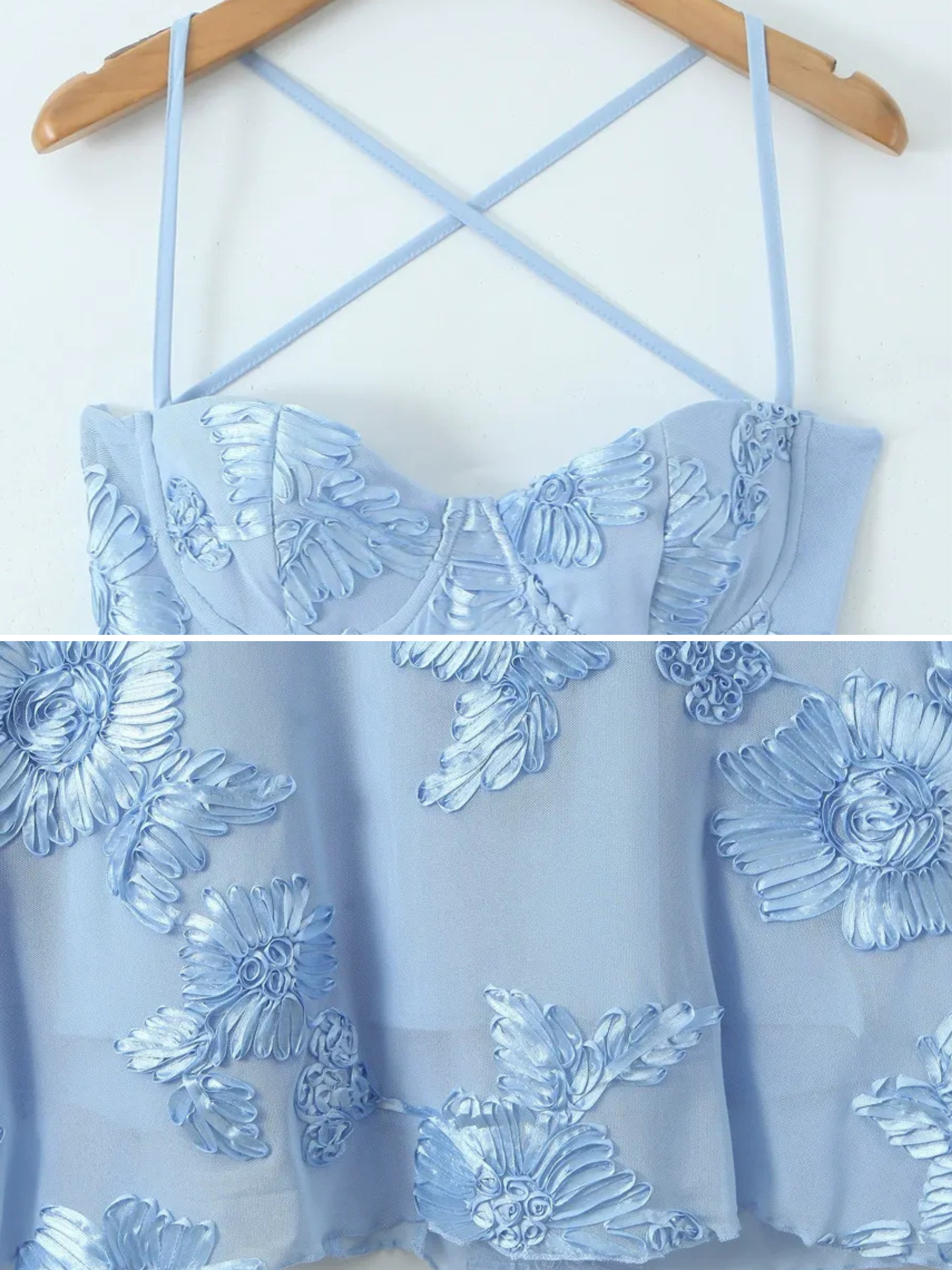 Sarya Floral Appliqué Maxi Dress