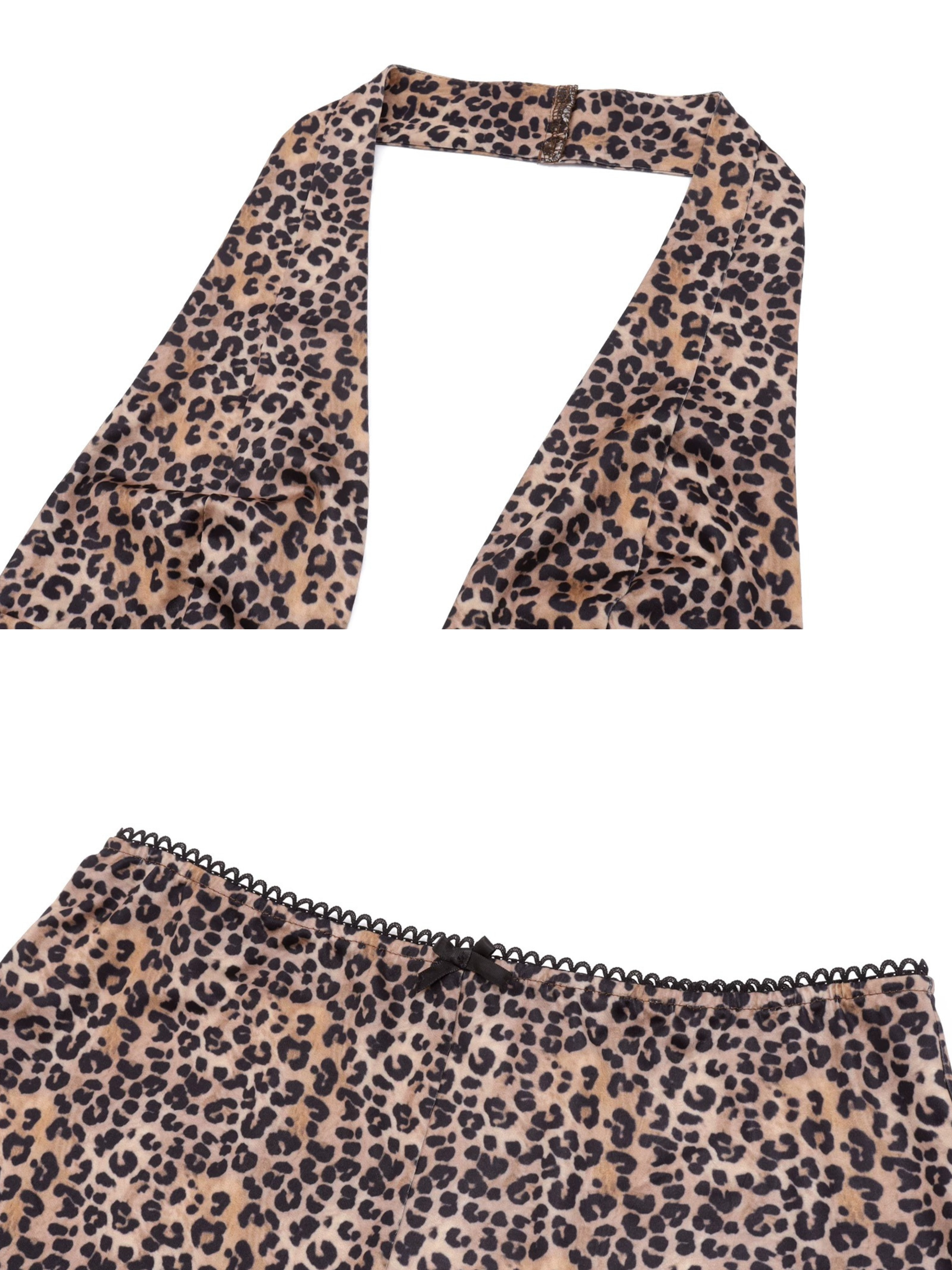Ruolan Leopard Shorts Set