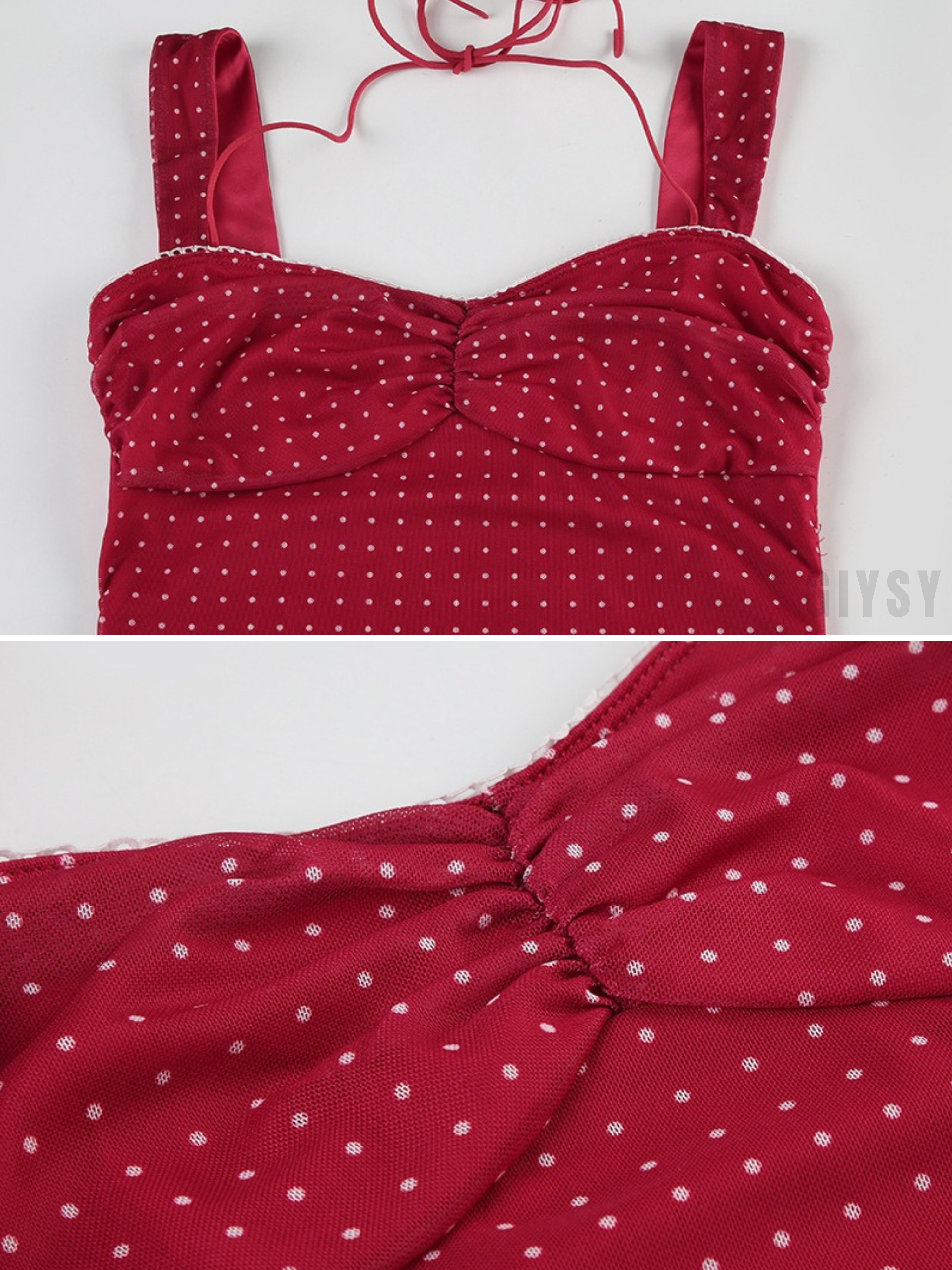 Soreya Polka Dot Lace-Up Mini Dress