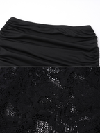 Faux Fur Lace Top & Mini Skirt Set