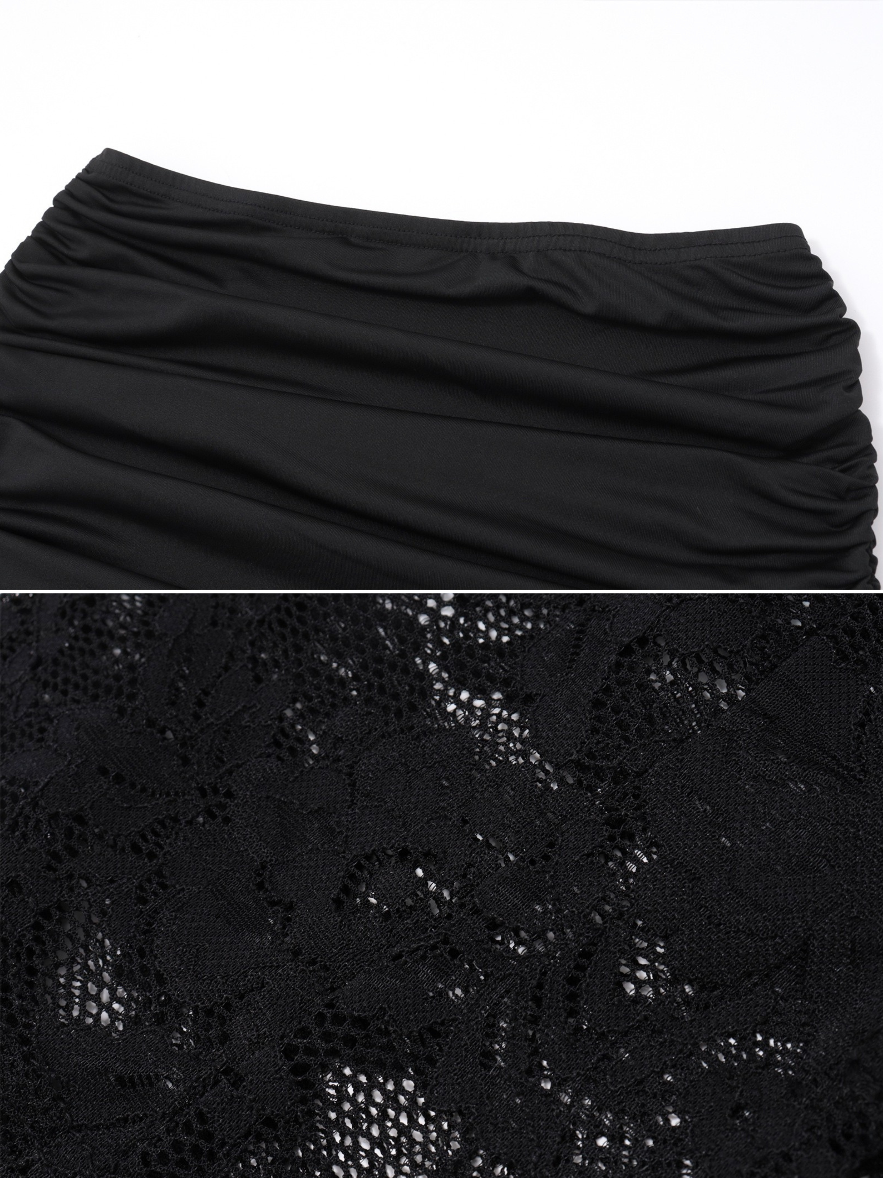 Faux Fur Lace Top & Mini Skirt Set