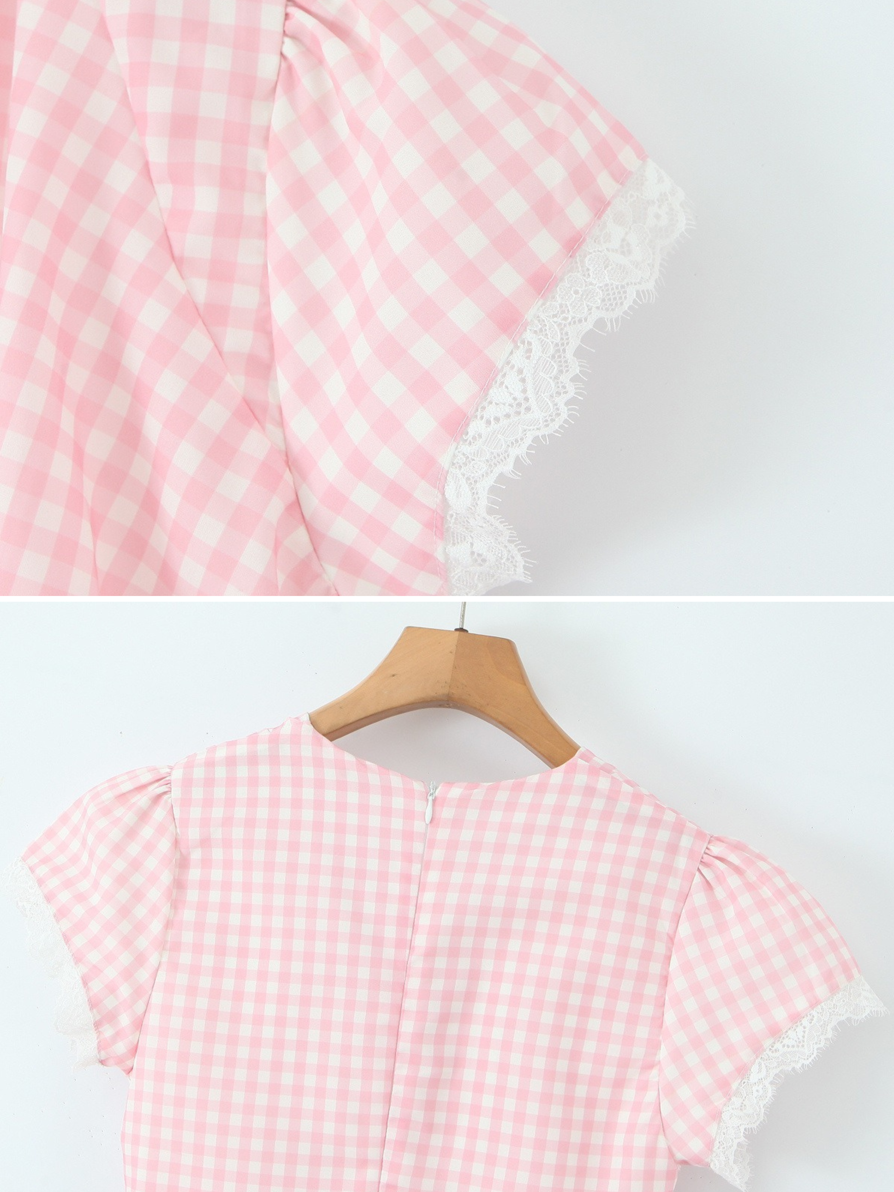 Alina Pink Gingham Bow Mini Dress