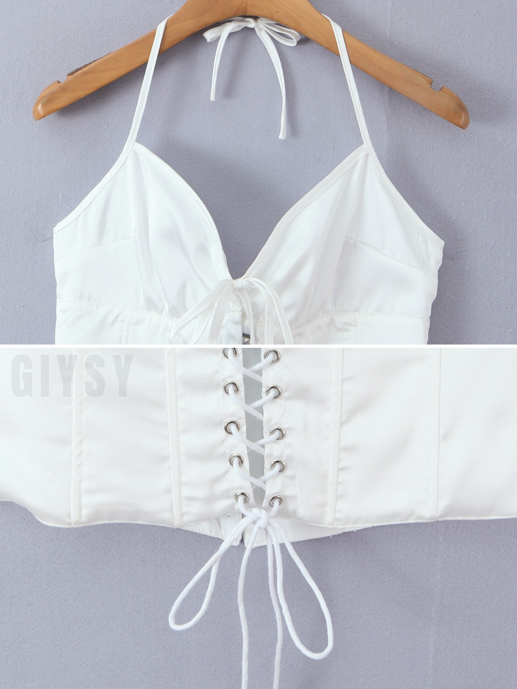 Alessa Satin Halter Corset Top