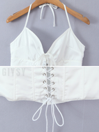 Alessa Satin Halter Corset Top