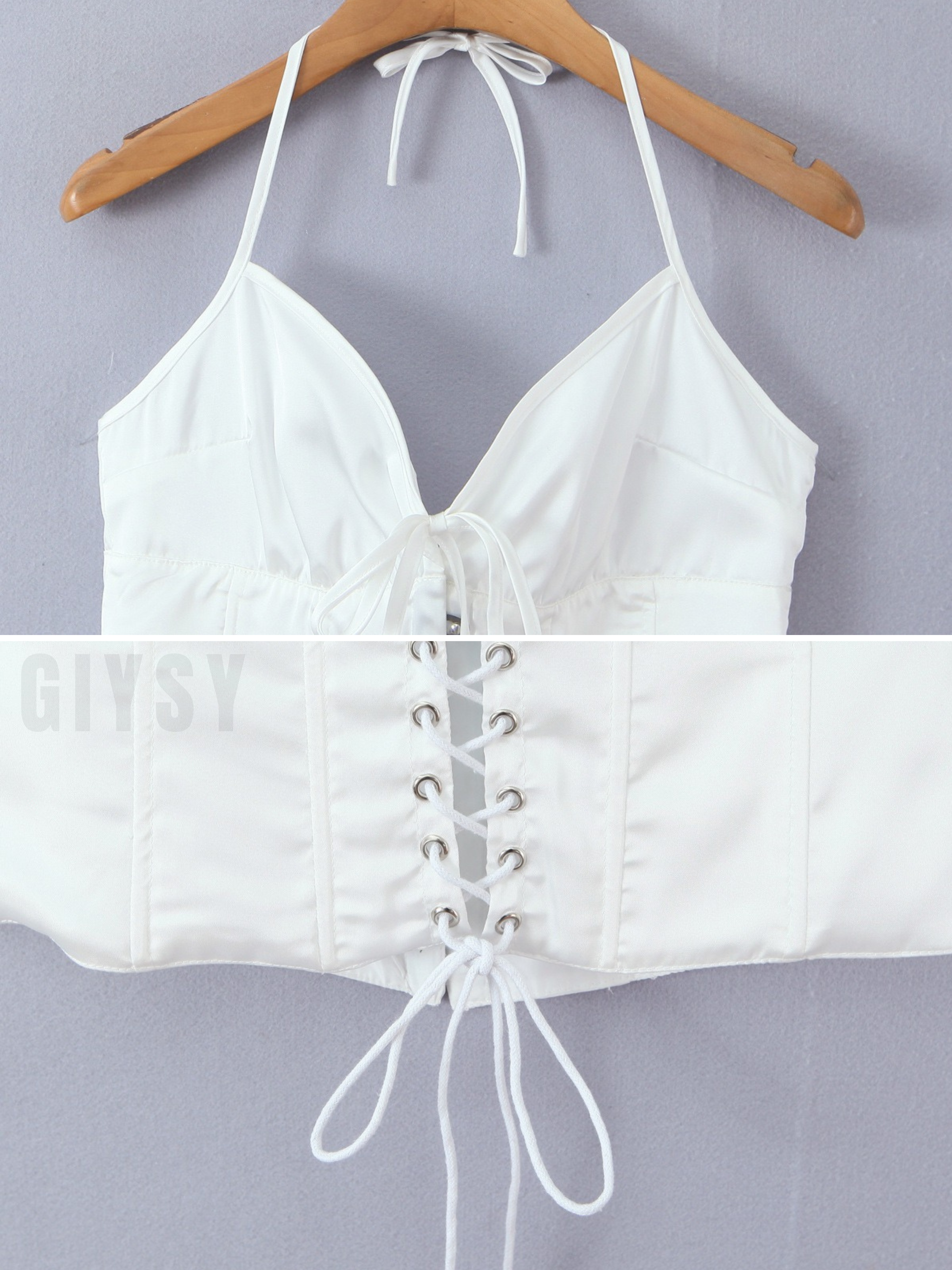 Alessa Satin Halter Corset Top