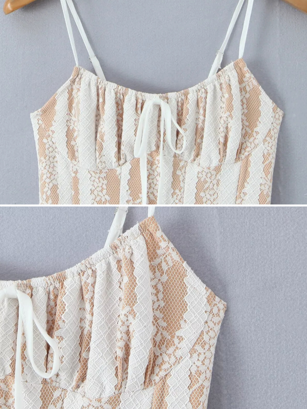 Miren Lace Stripe Mini Dress