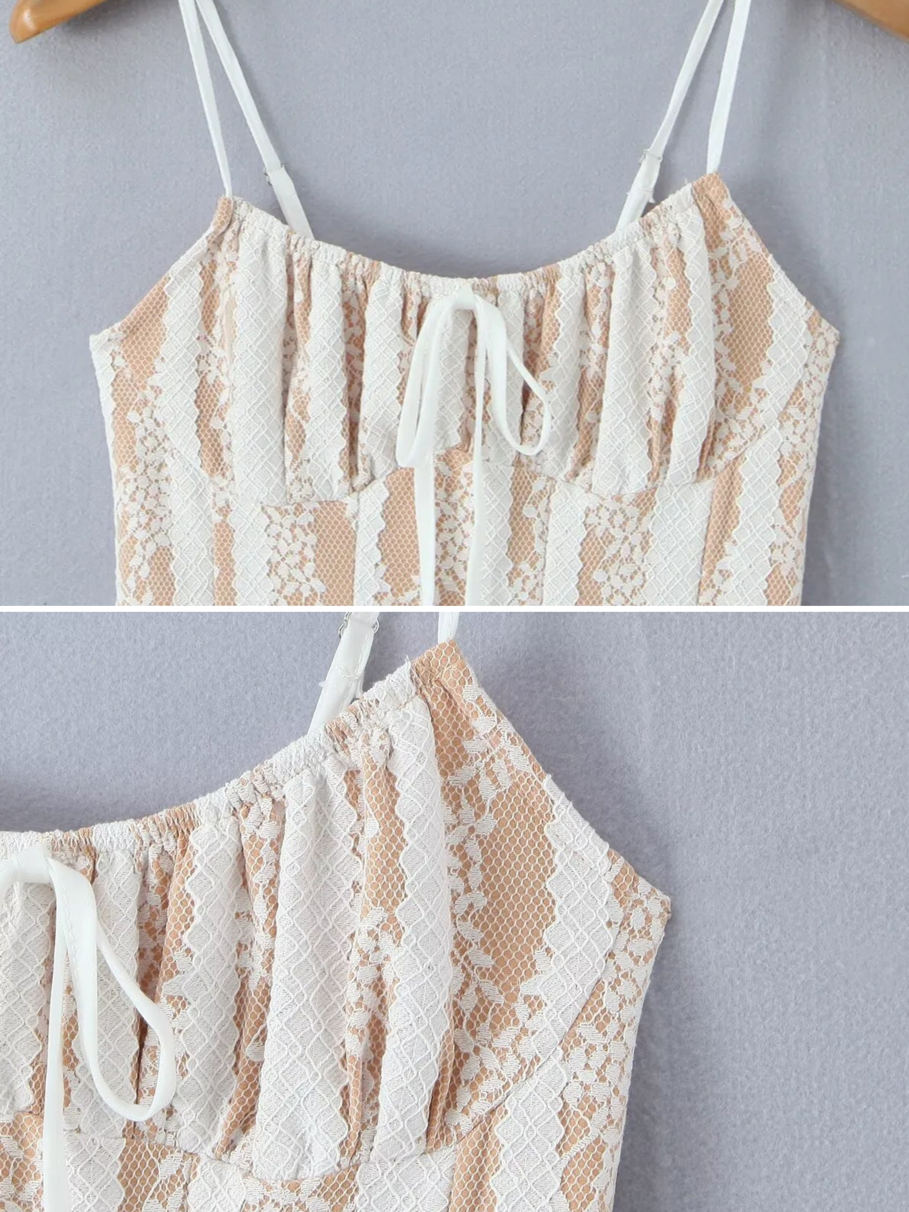 Miren Lace Stripe Mini Dress