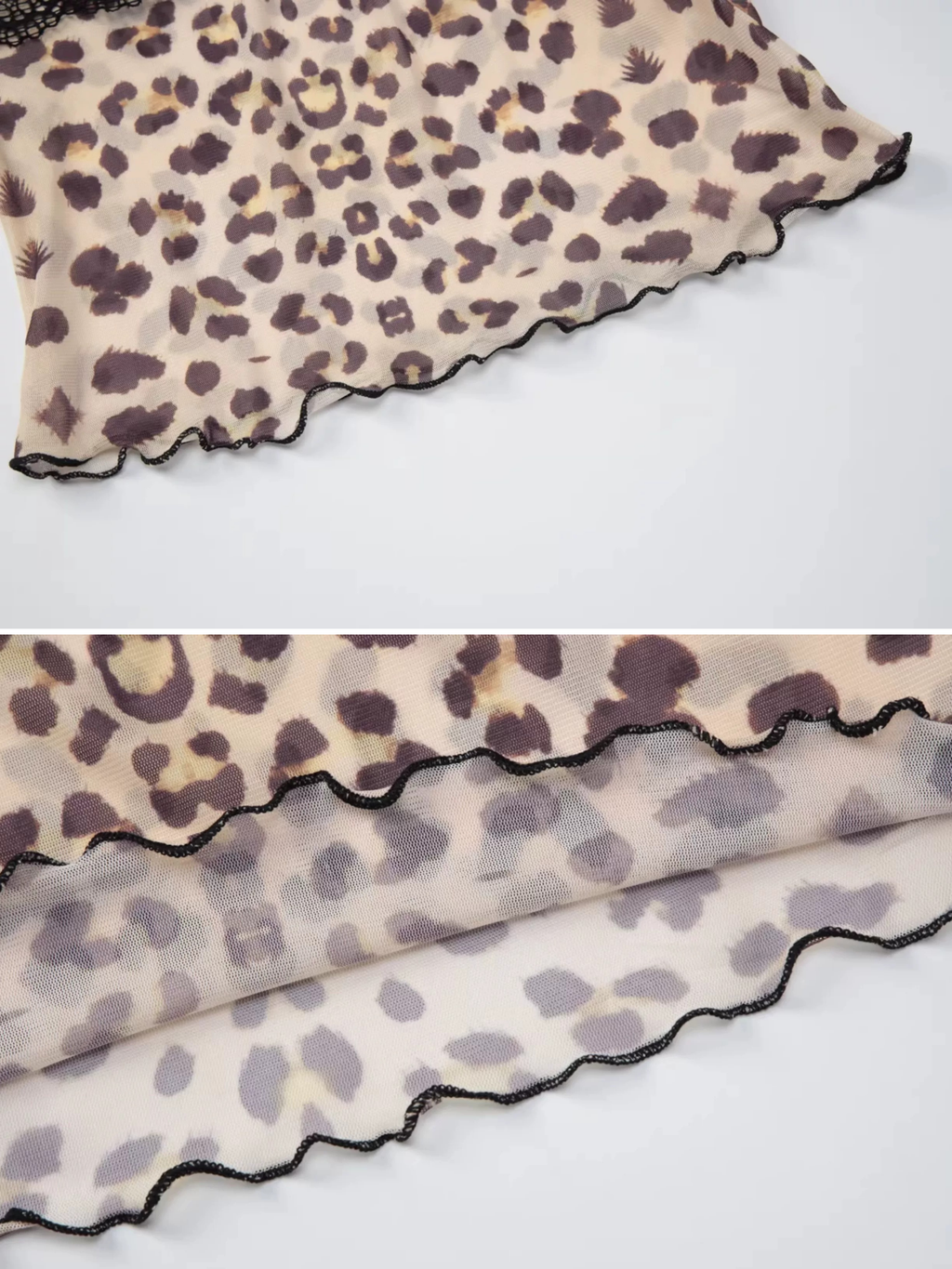 Sereia Leopard Mesh Lace Top