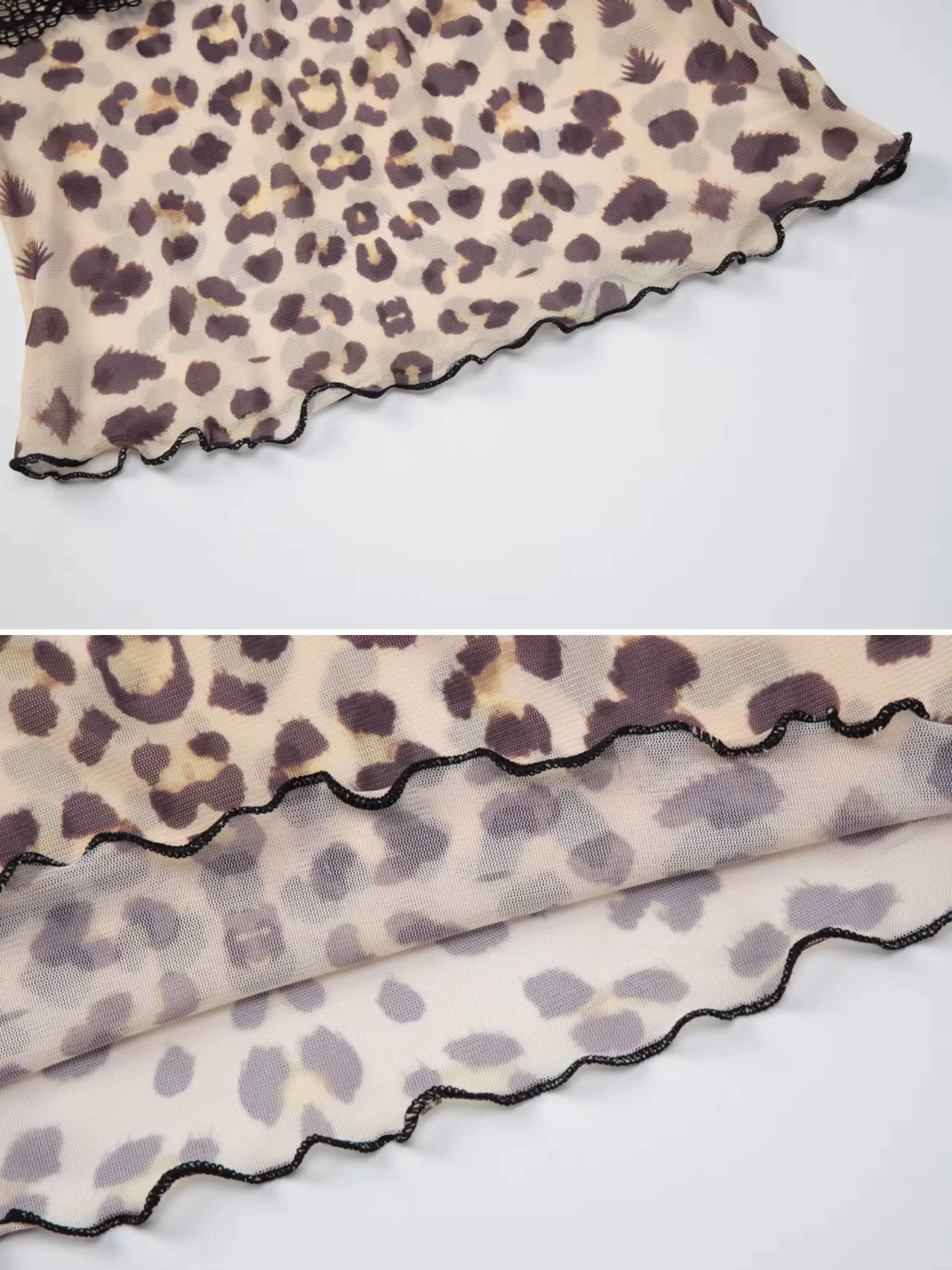 Sereia Leopard Mesh Lace Top